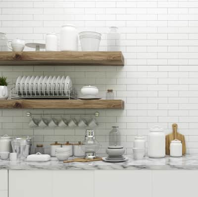Open Kitchen Shelving for Dishes 